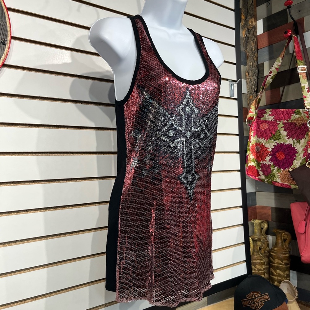 Vocal Apparel sequined tank size small - Picture 3 of 7
